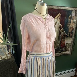 Sigrid Olsen 100% Linen Boho Summer Blouse